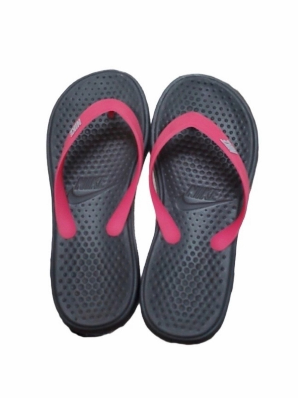 Nike Black and Pink Women's Sport Flip Flops Sz 11